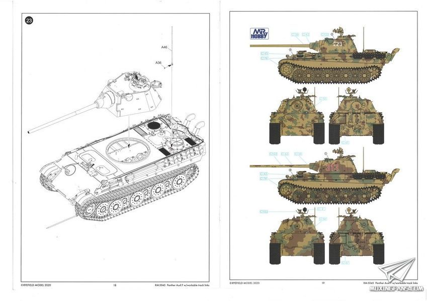 Збірна модель 1/35 Panther Ausf.F, з робочими траками, RFM RM-5045