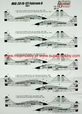 Збірна модель 1/48 МиГ-29 9-12 ранніх серій, Great Wall Hobby L4814 + декаль Authentic Decals AD4811