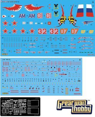 Збірна модель 1/48 МиГ-29 9-12 ранніх серій, Great Wall Hobby L4814 + декаль Authentic Decals AD4811
