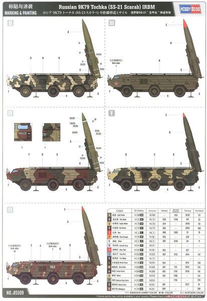 Збірна модель 1/35 9К79 Точка, радянський тактичний ракетний комплекс, Hobby Boss 85509