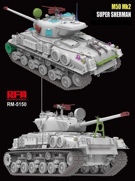 Збірна модель 1/35 M50 Mk.2 Super Sherman (M4A4 HVSS) стандартна версія, RFM RM-5150