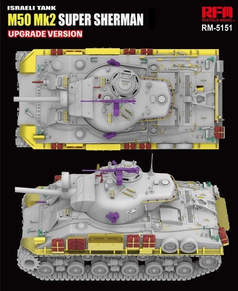 Збірна модель 1/35 M50 Mk.2 Super Sherman (M4A4 HVSS) покращена версія, RFM RM-5151