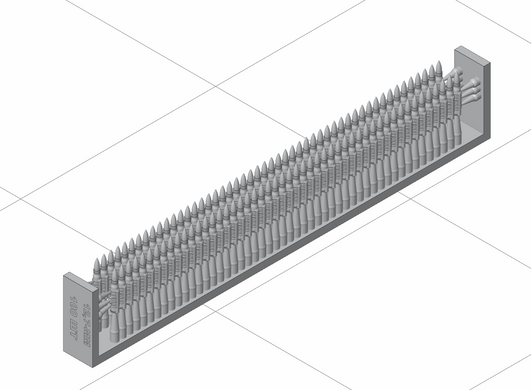 Гнучка стрічка патронів 12,7×108 мм для ДШК, НСВ в 1/35 (4 x 50 шт) 3D друк, Panzershop 35A005