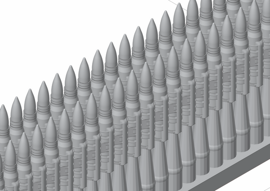 Гнучка стрічка патронів 12,7×108 мм для ДШК, НСВ в 1/35 (4 x 50 шт) 3D друк, Panzershop 35A005