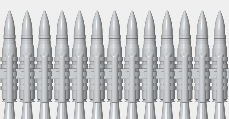 Гнучка стрічка патронів 12,7×108 мм для ДШК, НСВ в 1/35 (4 x 50 шт) 3D друк, Panzershop 35A005