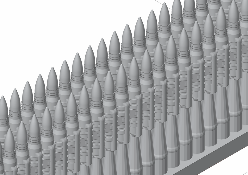 Гнучка стрічка патронів 12,7&times;108 мм для ДШК, НСВ в 1/35 (4 x 50 шт) 3D друк, Panzershop 35A005