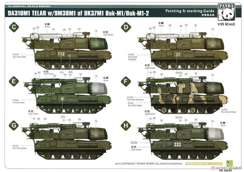Збірна модель 1/35 ЗРК 9K37M1 Бук-M1, Panda PH35033