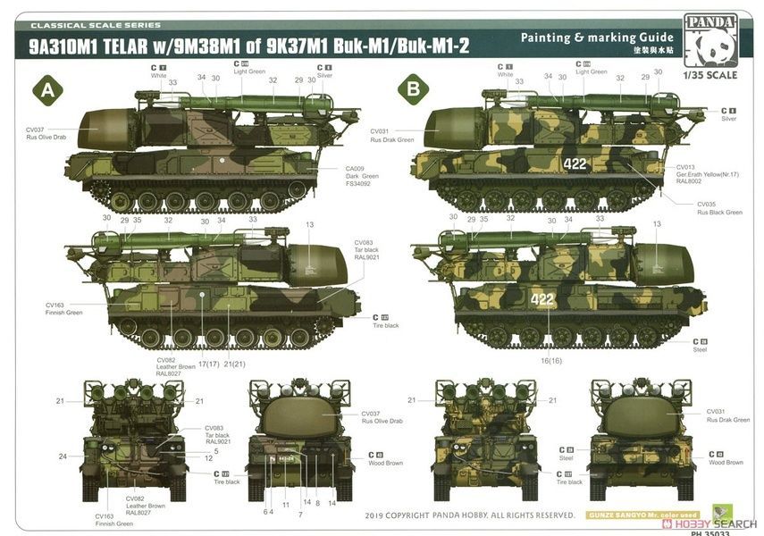 Збірна модель 1/35 ЗРК 9K37M1 Бук-M1, Panda PH35033