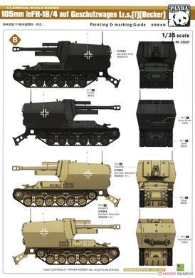Збірна модель 1/35 10,5 cm LeFH - 18/4 auf Geschutzwagen Lr.S.(f)(Becker) з металевими траками, Panda PH35037