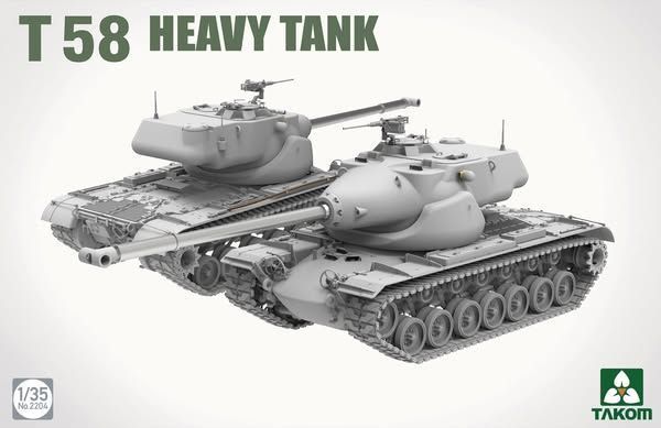 Збірна модель 1/35 T58 американський дослідний важкий танк, Takom 2204