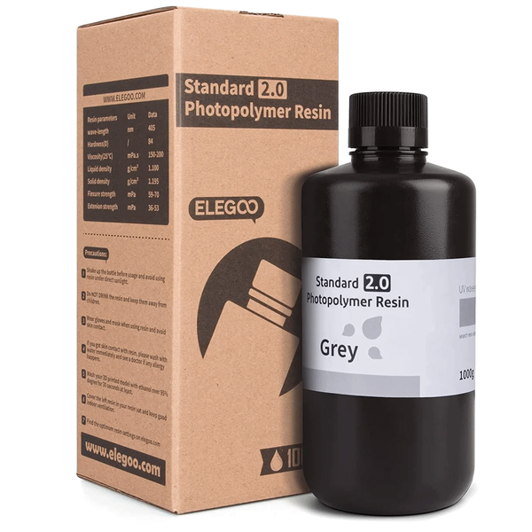 Фотополімерна смола Elegoo Standard 2.0 (сіра, 1000 г)