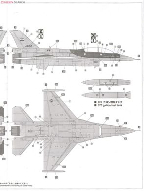 Збірна модель 1/48 F-16IQ (Block 52 Advanced) Fighting Falcon (Iraqi Air Force) + набори доповнень Aires 4194, 4431, 4291, Hasegawa 07412