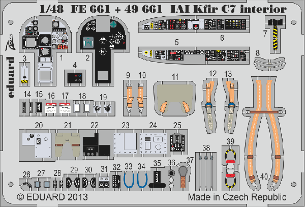Збірна модель 1/48 IAI Kfir C2/C7, AMK 88001 + кольорове самоклейне фототравлення Eduard FE661