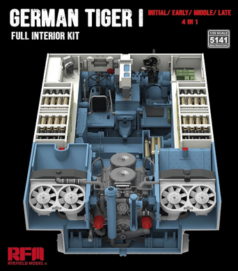Збірна модель 1/35 Набір інтер'єру для Tiger I (для моделей RFM), RFM RM-5141