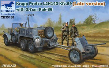 Збірна модель 1/35 Krupp Protze L2 H 143 Kfz.69 з 3,7 cm Pak 36 (пізня версія), Bronco CB35138