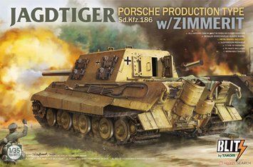 Збірна модель 1/35 Jagdtiger Porsche з циммеритом, Takom 8012
