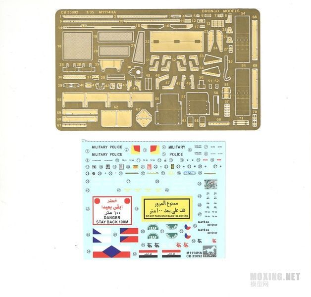 Збірна модель 1/35 HMMWV M1114 HA Up-Armored Tactical Vehicle броньований автомобіль, Bronco CB35092