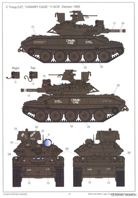 Збірна модель 1/35 M551 Sheridan американський легкий танк (В'єтнам), RFM RM-5142