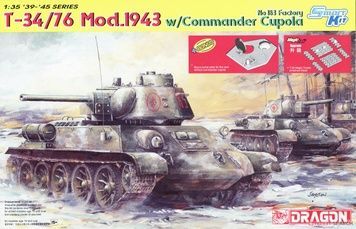 Збірна модель 1/35 Т-34/76 зр. 1943 р., заводу №183 (УВЗ) (2 в 1), Dragon 6757