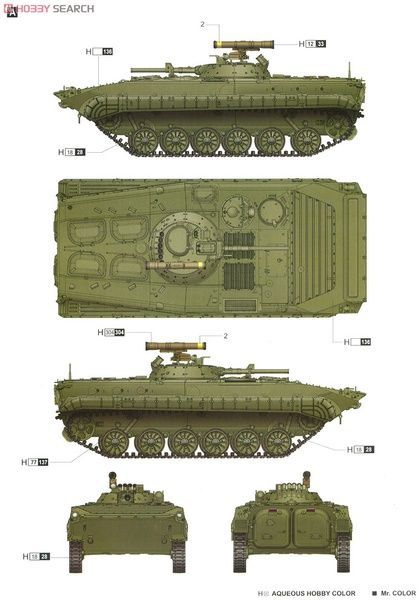 Збірна модель 1/35 БМП-1П бойова машина піхоти, Trumpeter 05556
