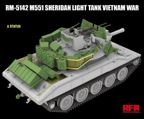 Збірна модель 1/35 M551 Sheridan американський легкий танк (В'єтнам), RFM RM-5142