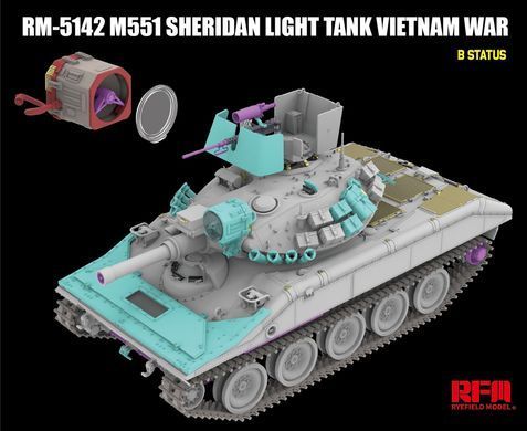 Збірна модель 1/35 M551 Sheridan американський легкий танк (В'єтнам), RFM RM-5142