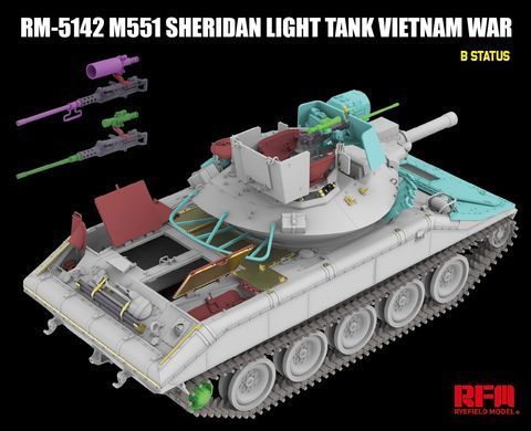 Збірна модель 1/35 M551 Sheridan американський легкий танк (В'єтнам), RFM RM-5142