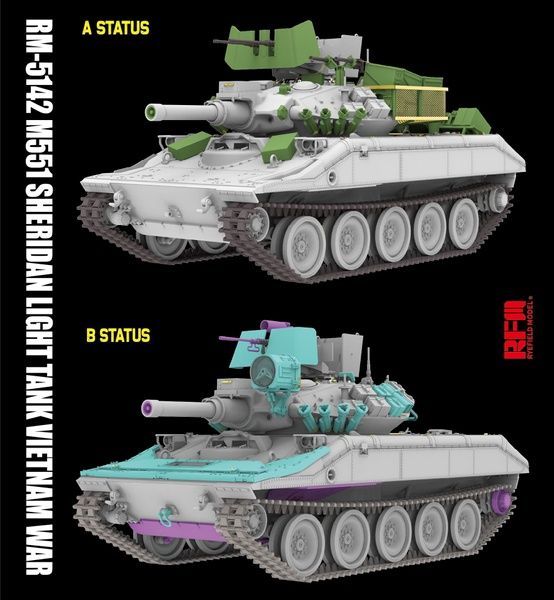 Збірна модель 1/35 M551 Sheridan американський легкий танк (В'єтнам), RFM RM-5142