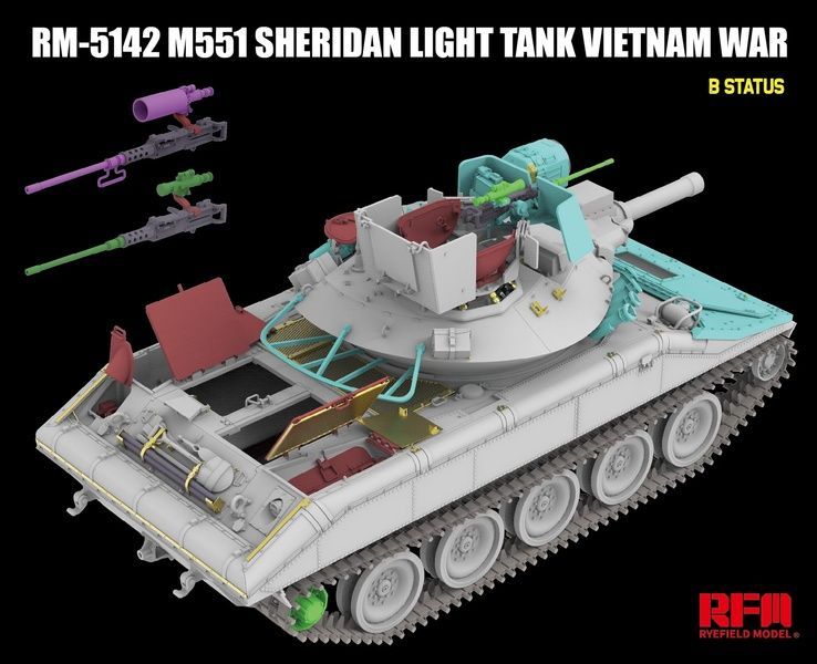 Збірна модель 1/35 M551 Sheridan американський легкий танк (В'єтнам), RFM RM-5142