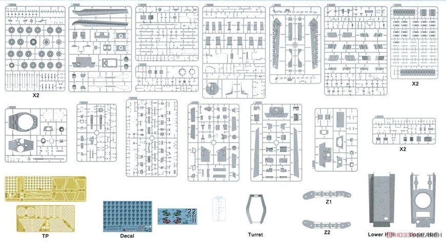 Збірна модель 1/35 Sd.Kfz.182 King Tiger з баштою Henschel із складу Pz.Abt.505, з циммеритом та повним інтер'єром, Takom 2047S