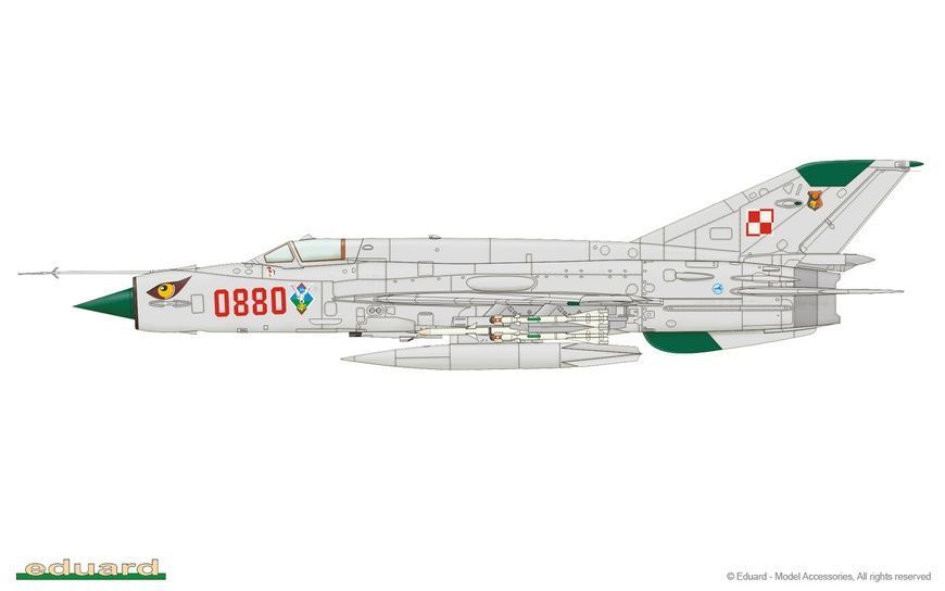 Збірна модель 1/48 МіГ-21біс (ProfiPACK), Eduard 8232 + Eduard 48718, Brassin 648064 і Mini World A4845a