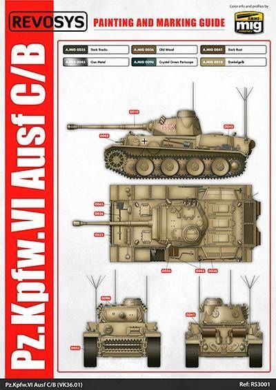 Збірна модель 1/35 Pz.Kpfw.VI Ausf C/B (VK 36.01), з інтер'єром (2 в 1), REVOSYS/RFM RS-3001