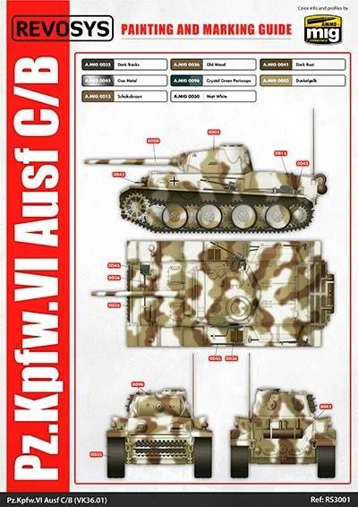 Збірна модель 1/35 Pz.Kpfw.VI Ausf C/B (VK 36.01), з інтер'єром (2 в 1), REVOSYS/RFM RS-3001