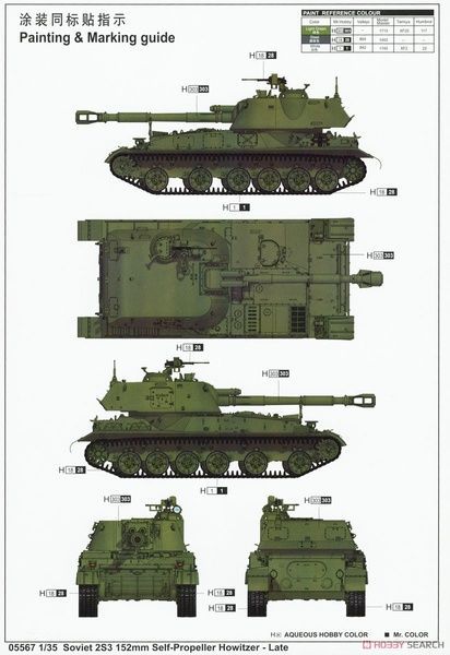 Збірна модель 1/35 2С3 "Акація" 152-мм самохідна гаубиця, пізніх випусків, Trumpeter 05567