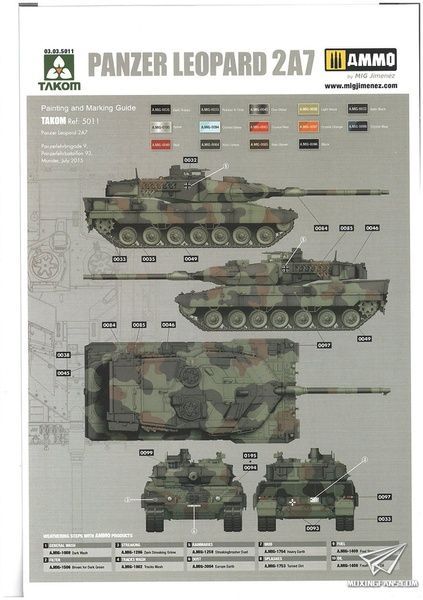 Збірна модель 1/72 Leopard 2A7 з паперовими масками для камуфляжу (Limited Edition), Takom 5011X