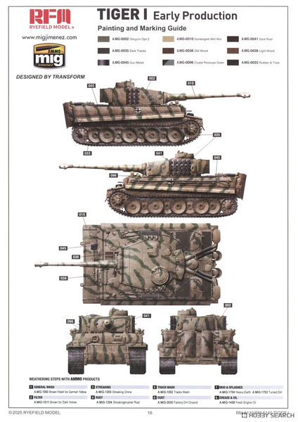 Збірна модель 1/35 Tiger I Pz.Kpfw.VI Ausf.E ранній (Курськ 1943), з фігурою Віттмана, RFM RM-5139 (стандартна версія)