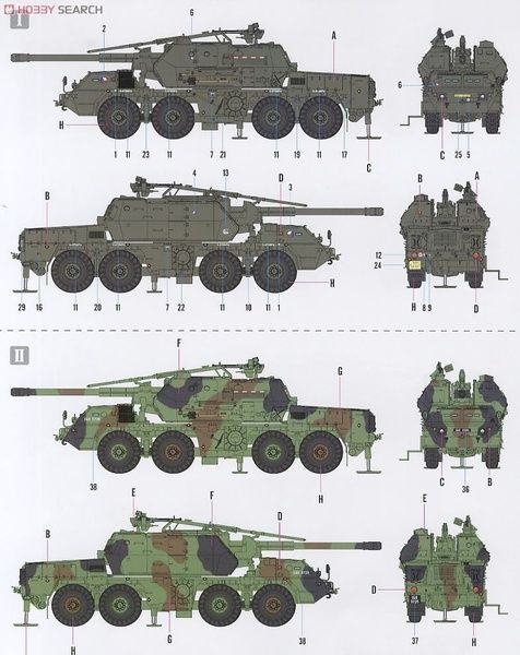 Збірна модель 1/35 DANA ShKH vz.77 колісна самохідна 152-мм гармата-гаубиця, Hobby Boss 85501