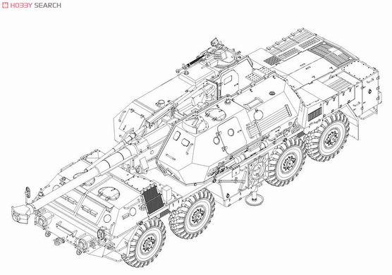 Збірна модель 1/35 DANA ShKH vz.77 колісна самохідна 152-мм гармата-гаубиця, Hobby Boss 85501