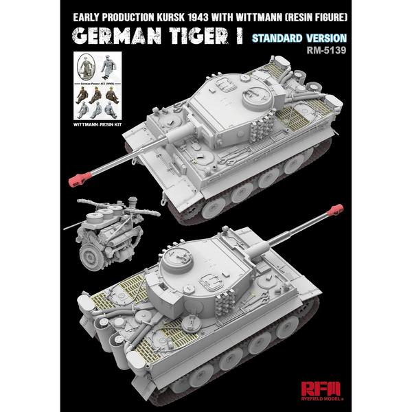 Збірна модель 1/35 Tiger I Pz.Kpfw.VI Ausf.E ранній (Курськ 1943), з фігурою Віттмана, RFM RM-5139 (стандартна версія)