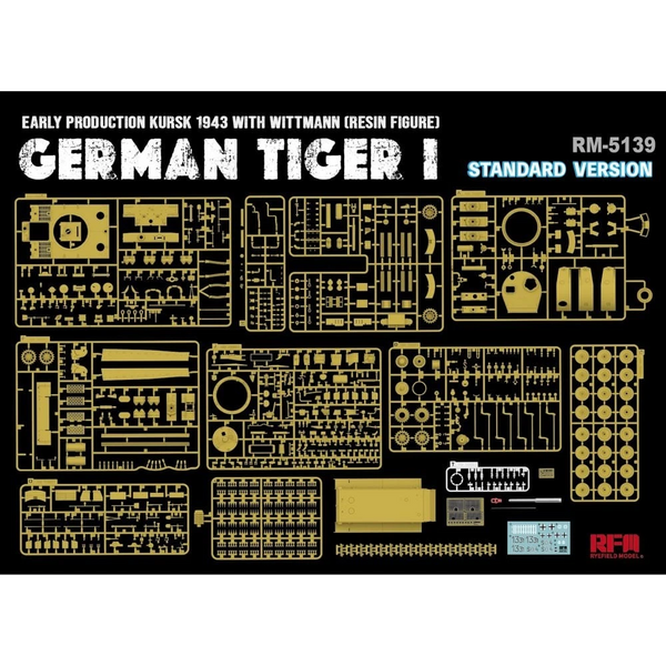 Збірна модель 1/35 Tiger I Pz.Kpfw.VI Ausf.E ранній (Курськ 1943), з фігурою Віттмана, RFM RM-5139 (стандартна версія)