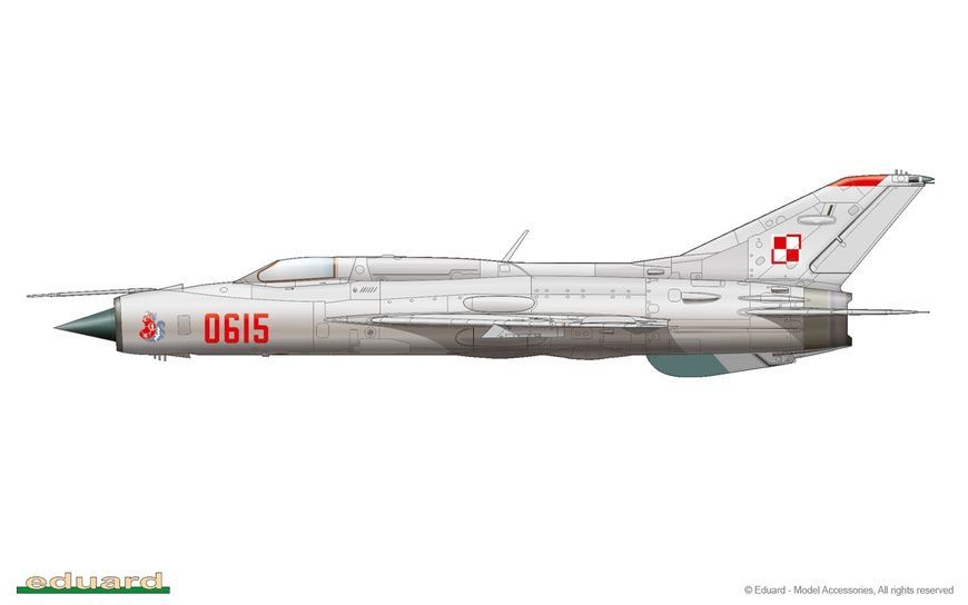 Збірна модель 1/48 МіГ-21ПФ (ProfiPACK) + трубки Піто Mini World A4846a, Eduard 8236