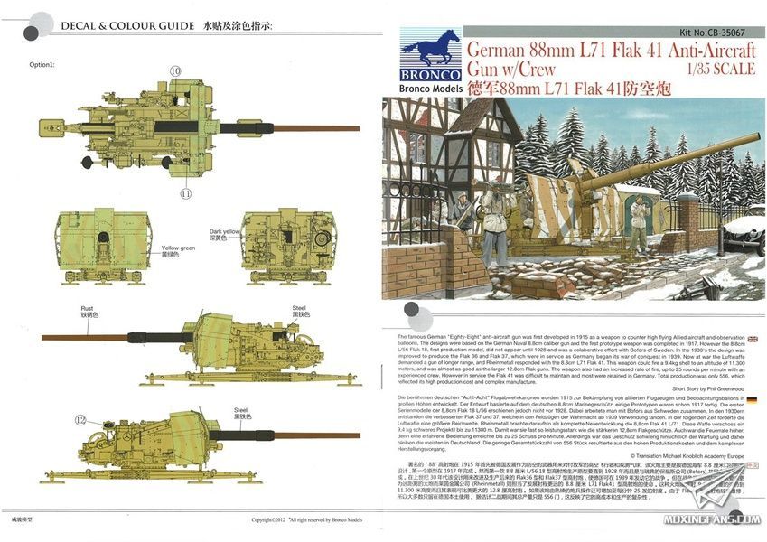 Збірна модель 1/35 88-mm L/71 FlaK 41 з розрахунком, Bronco CB35067