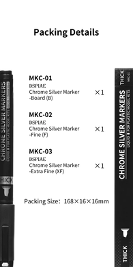 Маркер хромовий (Chrome Silver) - тонкий 1 мм, DSPIAE MKC-3