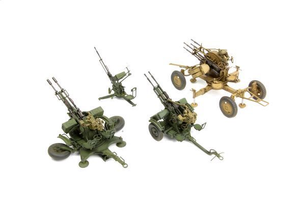 Збірна модель 1/35 Набір легких зенітних гармат на кулеметів радянського виробництва (ЗУ/ЗПУ), 5 в 1, Meng SPS-026