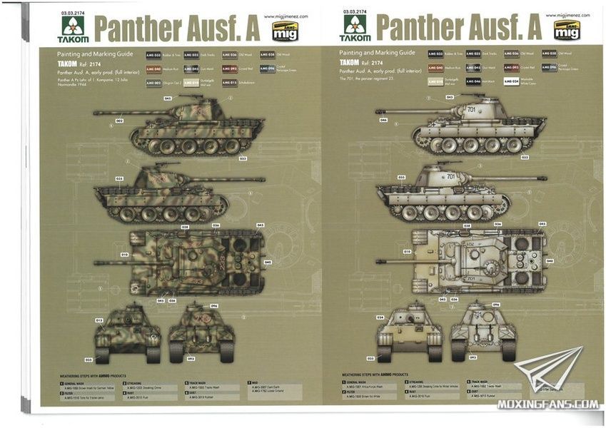 Збірна модель 1/35 Panther Ausf.A ранніх випусків, Takom 2174