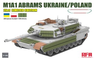 Збірна модель 1/35 M1A1 / M1A1 FEP Abrams, український основний бойовий танк України з ДЗ Контакт-1, RFM RM-5106