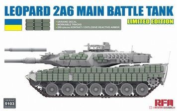 УЦІНКА! Збірна модель 1/35 Leopard 2A6 з ДЗ Контакт-1 та декалями ЗСУ, RFM RM-5103