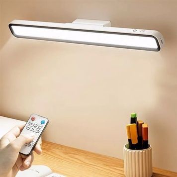 LED-лампа 32 см з батареєю 3000 мАг, три кольори освітлення, сенсорне керування + пульт, білого кольору