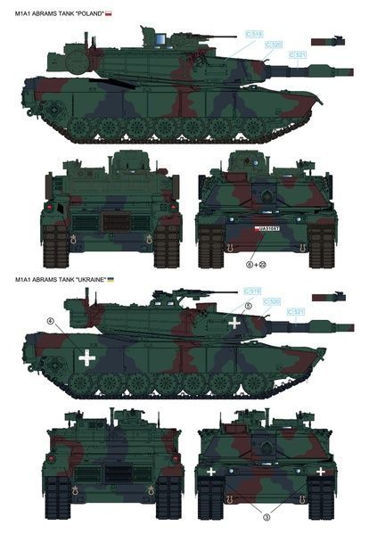 Збірна модель 1/35 M1A1 / M1A1 FEP Abrams з ДЗ "Контакт-1" український ОБТ, RFM RM-5106