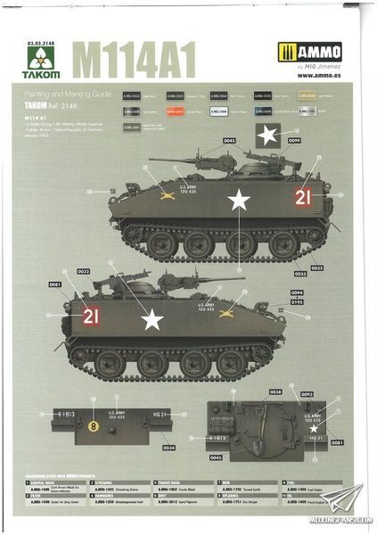 Збірна модель 1/35 M114A1 CRV бронетранспортер США, Takom 2148